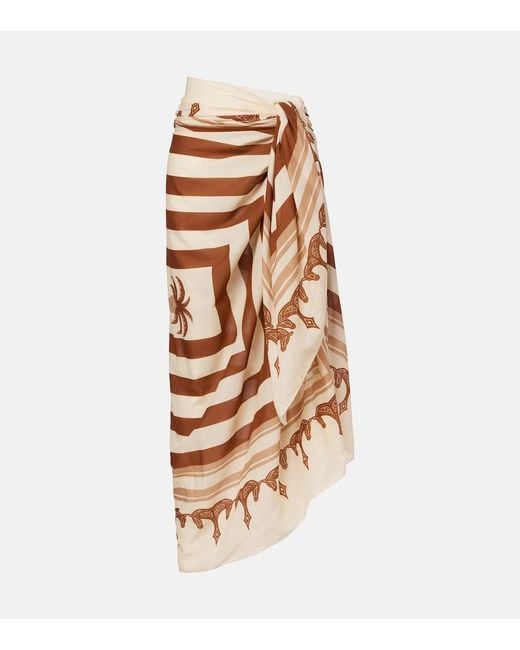 Johanna Ortiz Metallic Cotton Printed Beach Cover-Up