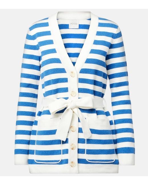 Cardigan Ari A Righe di Posse in Blue