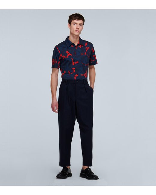 Marni Tropical Wool Pants in Blue for Men | Lyst