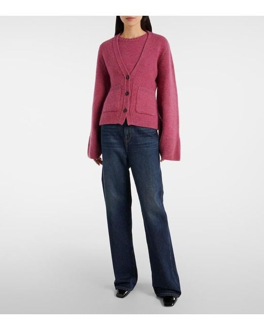 Khaite Red Cardigan Scarlet Aus Kaschmir