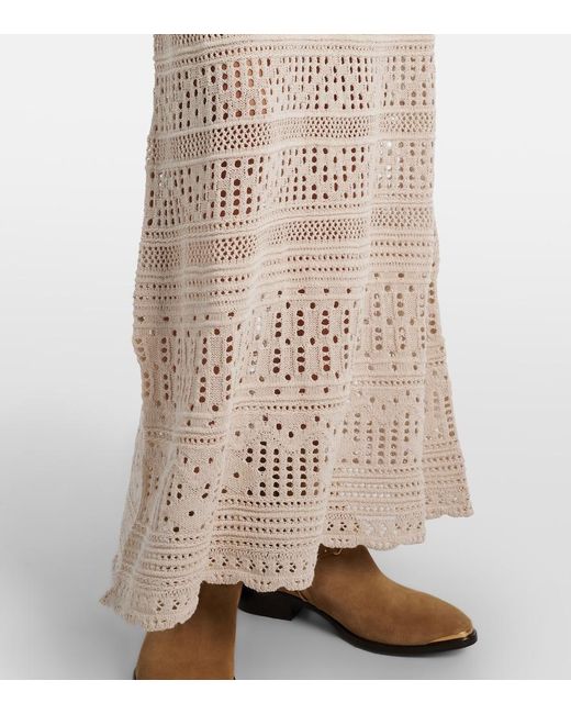 Isabel Marant Natural Dione Open-Knit Maxi Dress