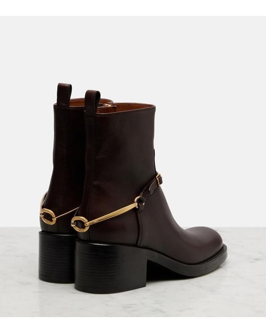 Chloé Brown Dakota 60 Leather Ankle Boots