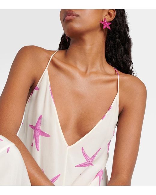 Valentino Pink Printed Silk Gown