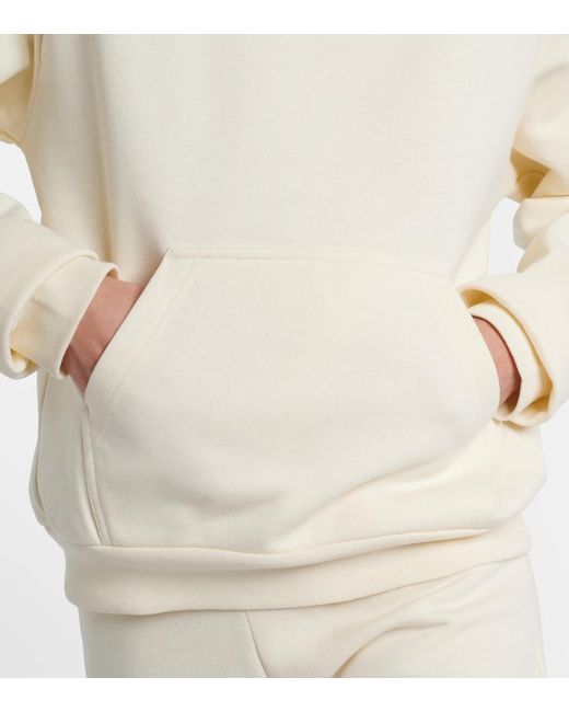 Balenciaga White Logo Cotton Fleece Hoodie