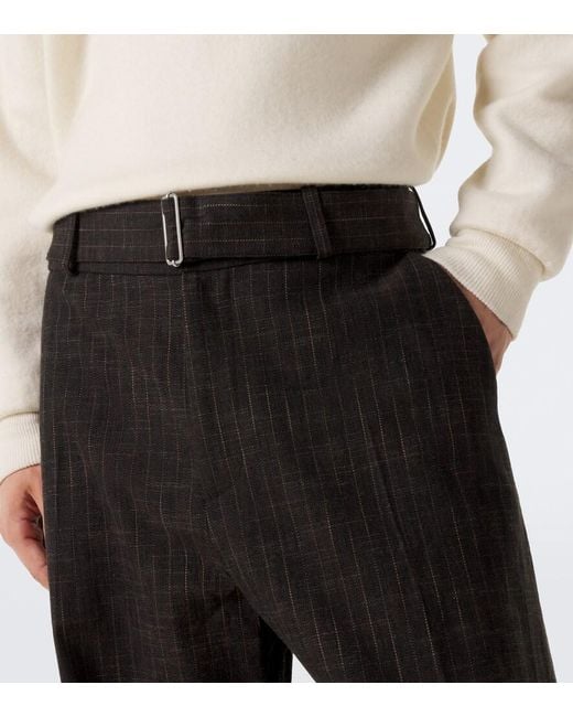 Studio Nicholson Black Checked Cotton And Wool-Blend Wide-Leg Pants for men