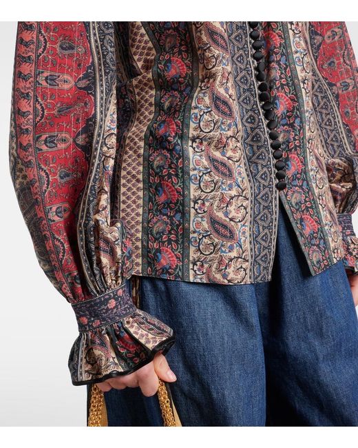 Valentino Brown Paisley Cotton Muslin Blouse