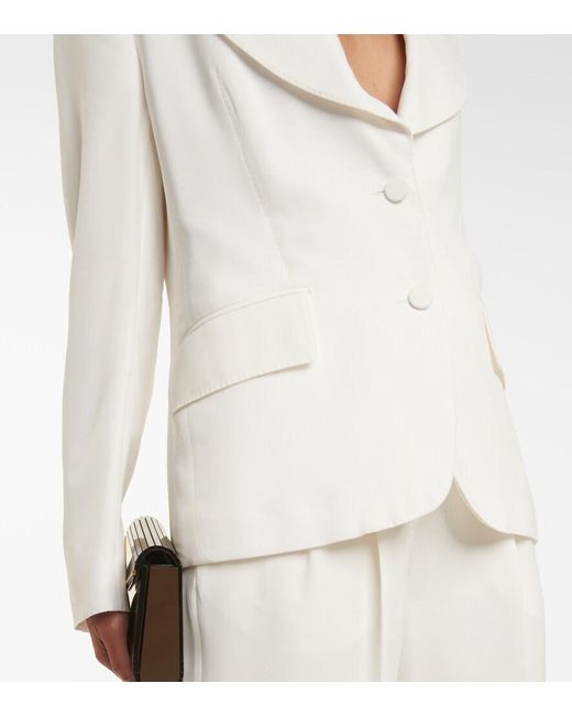 Tom Ford White Single-Breasted Silk Blazer