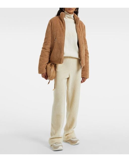 Moncler Brown Polignac Teddy And Down Jacket