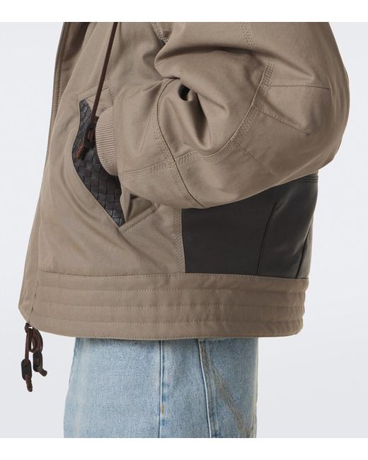 Bottega Veneta Natural Leather-Trimmed Cotton Canvas Jacket for men