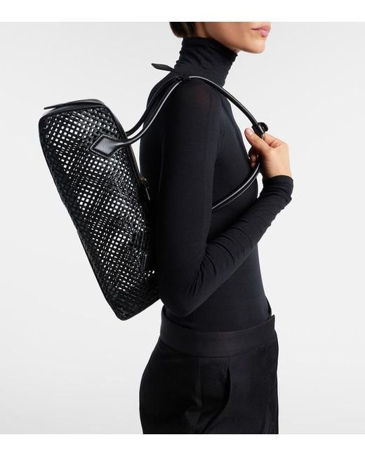 Alaïa Black Le Teckel Medium Woven Leather Shoulder Bag