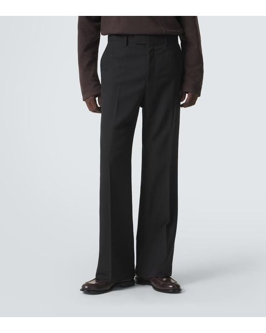 Wales Bonner Black Alto Virgin Wool Flared Pants for men