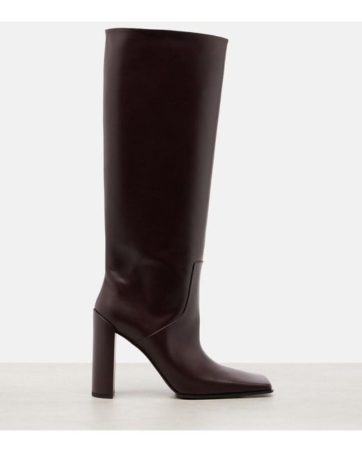 Alaïa Brown Leather Knee-High Boots