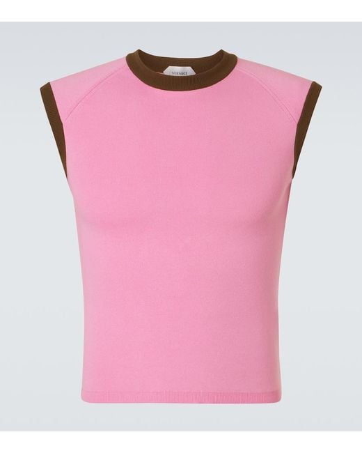 Tank Top De Algodon Versace de hombre de color Pink