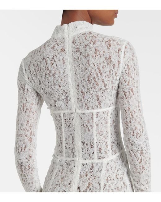 The New Arrivals Ilkyaz Ozel White Isadora Lace Corset Gown