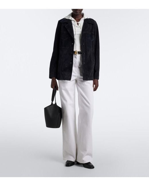 Nili Lotan Blue Dominic Suede Jacket