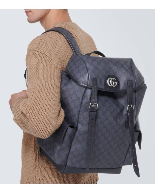 Gucci Blue Ophidia Gg Medium Leather Backpack for men