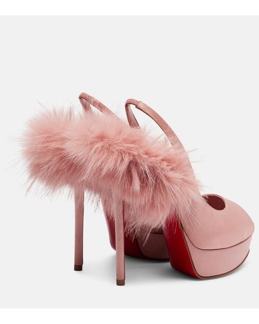 Christian Louboutin Pink Marianne 160 Crepe Satin Peep-Toe Pumps