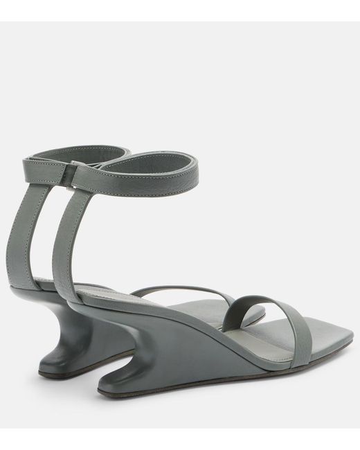 Rick Owens Metallic Cantilever Leather Sandals