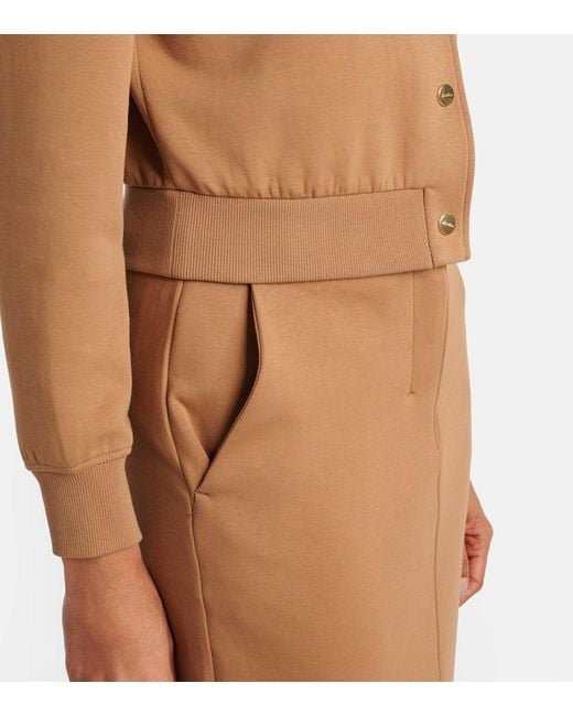 Max Mara Brown Cropped-Jacke Aus Einem Baumwollgemisch