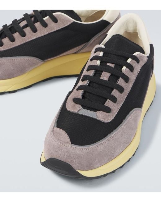 Common Projects Gray Track Classic Suede-Trimmed Sneakers for men