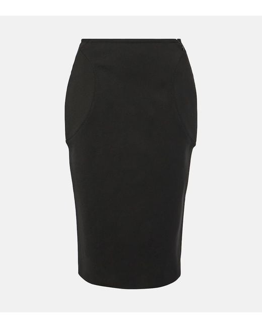 Alaïa Black Ruched Pencil Skirt