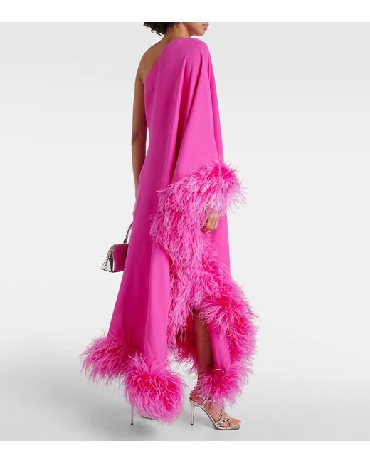 Vestido de fiesta de Cady Couture con plumas Valentino de color Pink