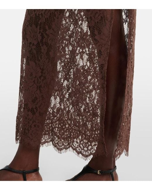 Bananhot Brown Millie Cotton And Silk Lace Maxi Dress