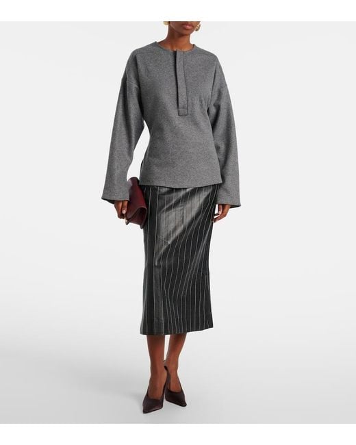 Victoria Beckham Gray Top Aus Wolle Und Kaschmir