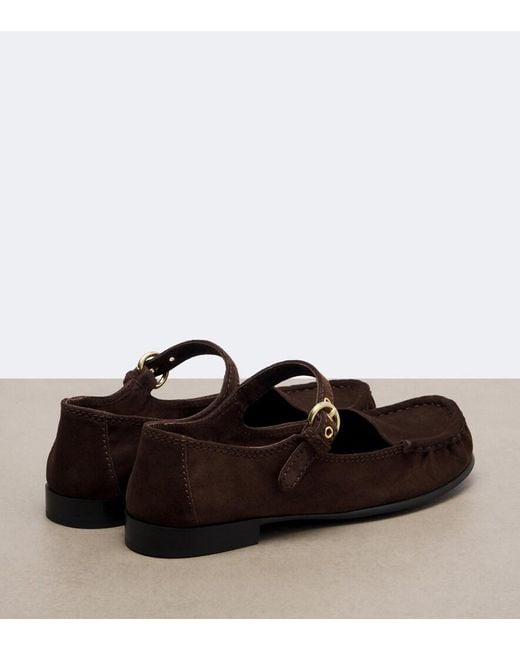 Miu Miu Brown Suede Ballerina Flats