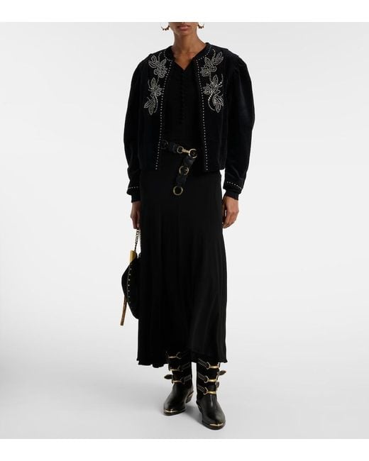 Isabel Marant Black Pietra Embellished Cotton Jacket
