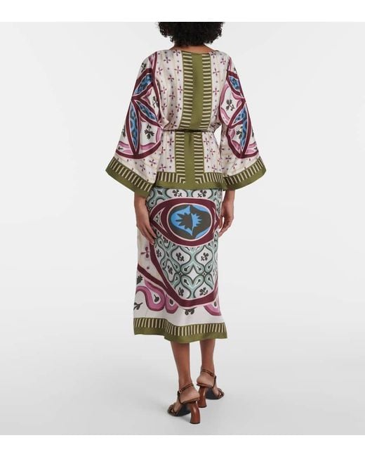 LaDoubleJ Multicolor Apericena Printed Silk Dress