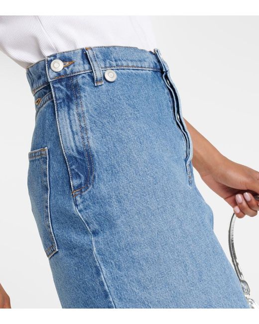 Coperni Blue Denim Pencil Skirt