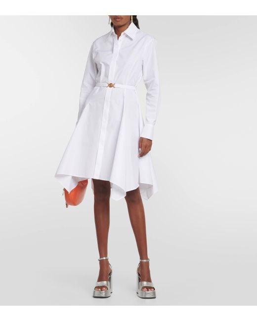 Versace White Medusa Cotton Shirt Dress
