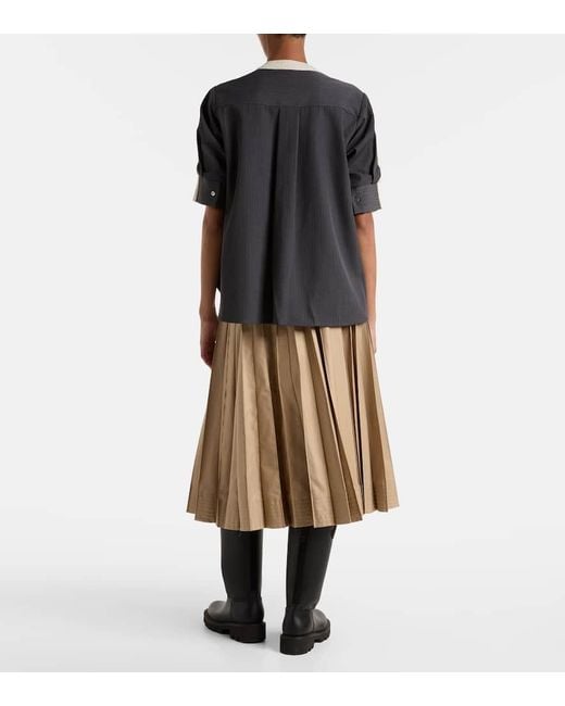 Pull Raye En Laine Sacai en coloris White