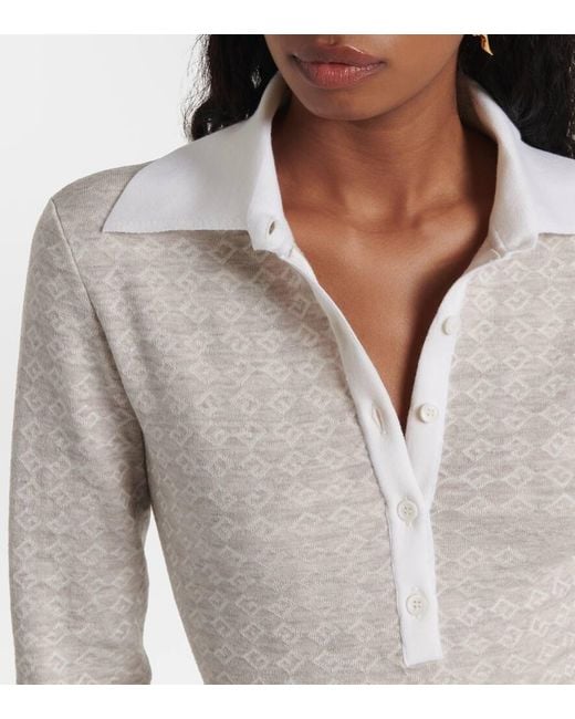 Polo En Mezcla De Lana Con Monogram 72 Givenchy de color Gray