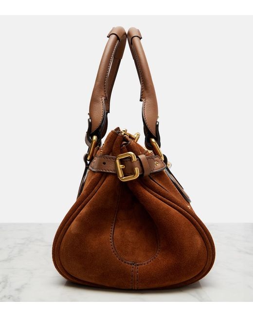 Chloé Brown Paddington Suede Shoulder Bag