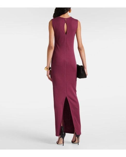 Dorothee Schumacher Purple Simply Timeless Cotton Jersey Maxi Dress