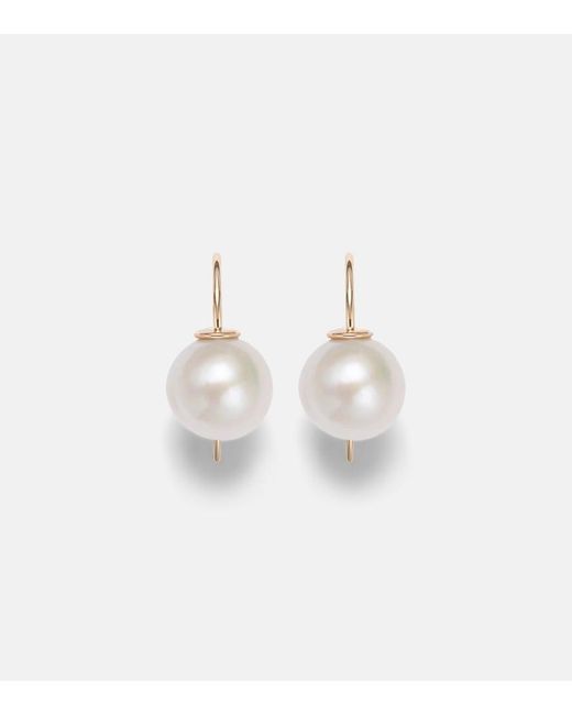 STONE AND STRAND White Essential 14Kt Earrings With Pearls