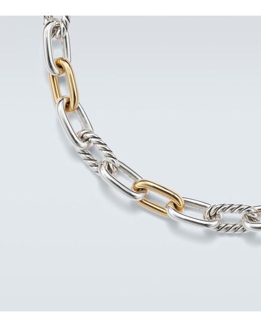 David Yurman Metallic Dy Madison Sterling And 18Kt Chain Bracelet for men