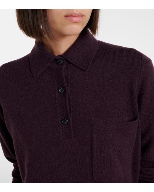 Jardin Des Orangers Purple Wool And Cashmere Polo Sweater