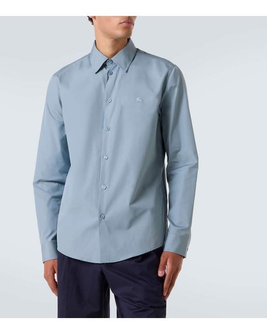 Camisa De Algodon Burberry de hombre de color Blue