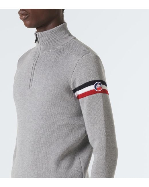 Fusalp Gray Wengen Iv Wool Half-Zip Sweater for men