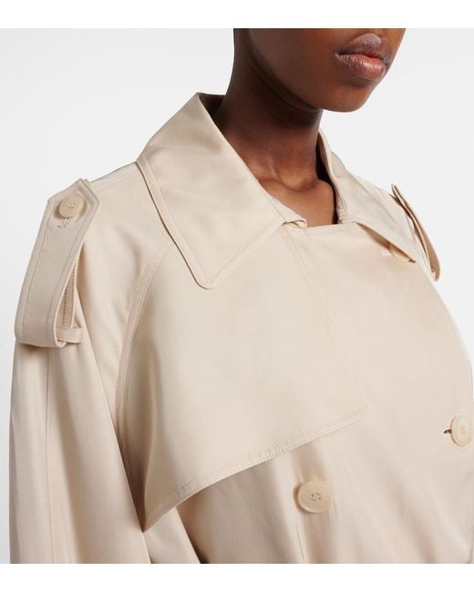 Frankie Shop Natural Veyron Ovesized Twill Trench Coat