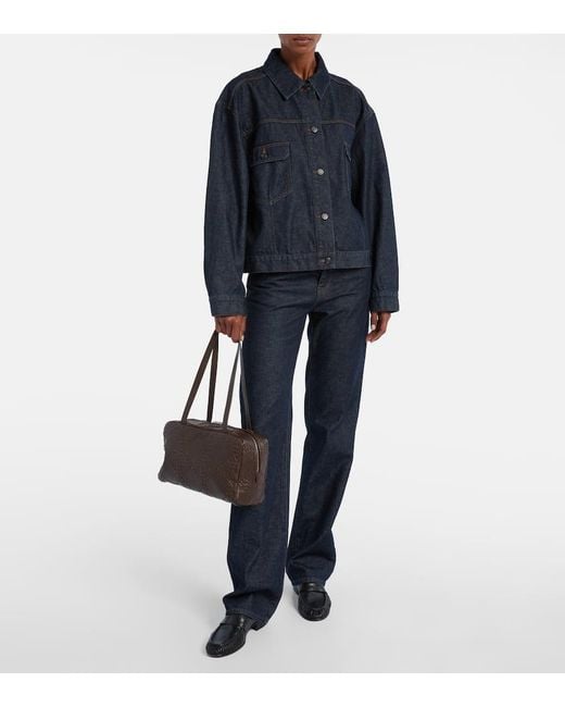 The Row Brown Astra Leather Shoulder Bag