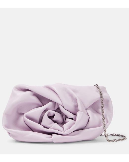 Clutch Rose de piel Burberry de color Purple