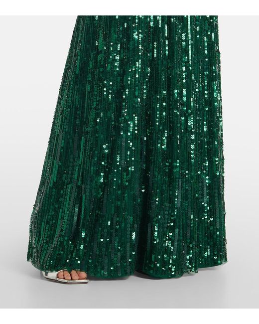 Jenny Packham Green Nymph Sequined Gown