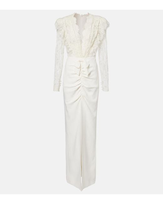Alessandra Rich White Lace Gown