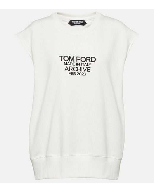 Tom Ford Logo Cotton Jersey T-shirt in White