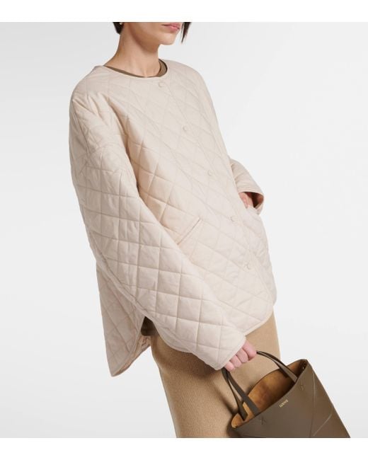 Totême  Natural Quilted Single-breasted Cotton Jacket