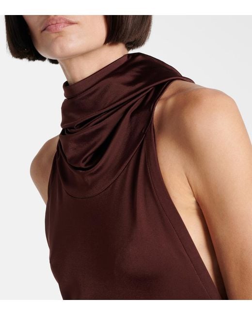 Victoria Beckham Purple Hooded Jersey Midi Dress